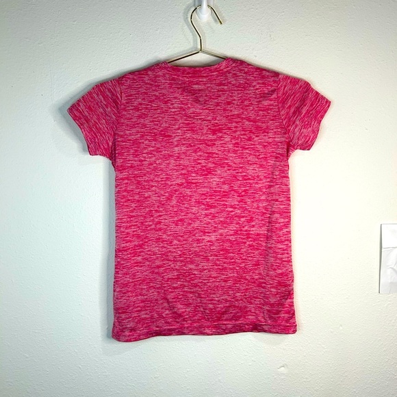 Real Essentials Youth Large Pink Heathered Athletic Tee Quick Dry Activewear - Picture 3 of 4